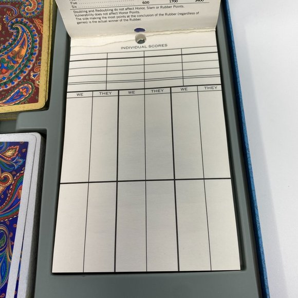 Vintage Bridge Jumbo Index Congress Designer Series, Silver/Gold Paisley Cards & - Picture 2 of 7